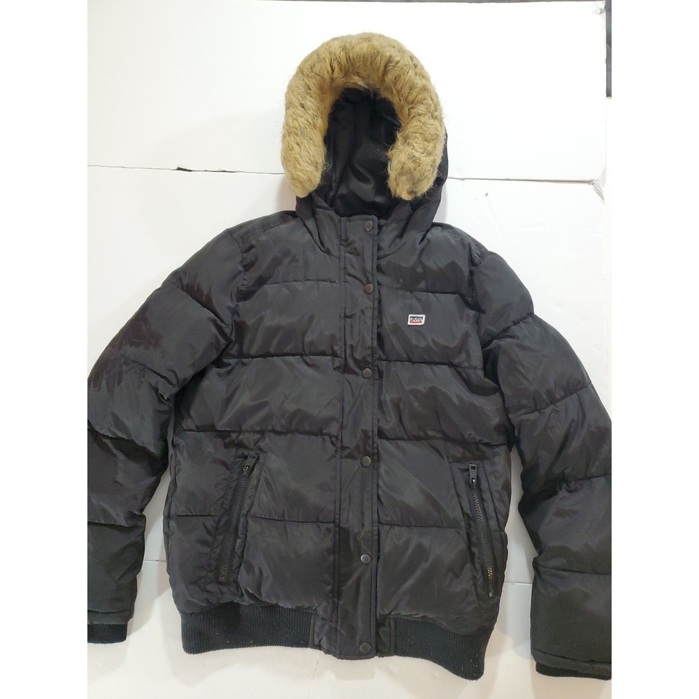 Levi's Womens Black Puffer Shortie Quilted Snorkel‎ Bomber Size Small